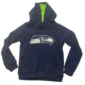 Seattle Seahawks NFL Team Apparel Hoodie Pullover Sweatshirt Kids Youth Size 8